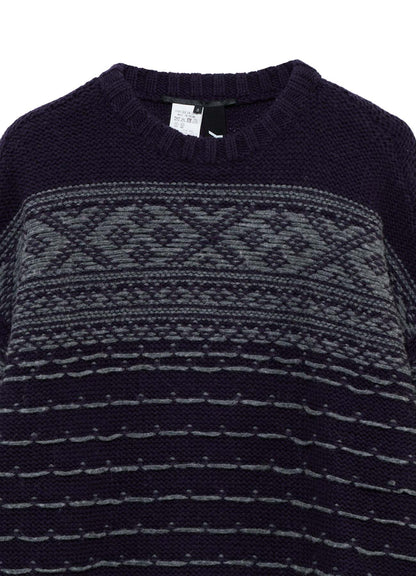 BULKY REVERSE JACQUARD BIG PULLOVER KNIT