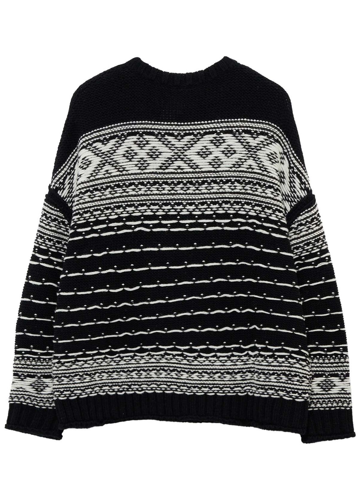 BULKY REVERSE JACQUARD BIG PULLOVER KNIT