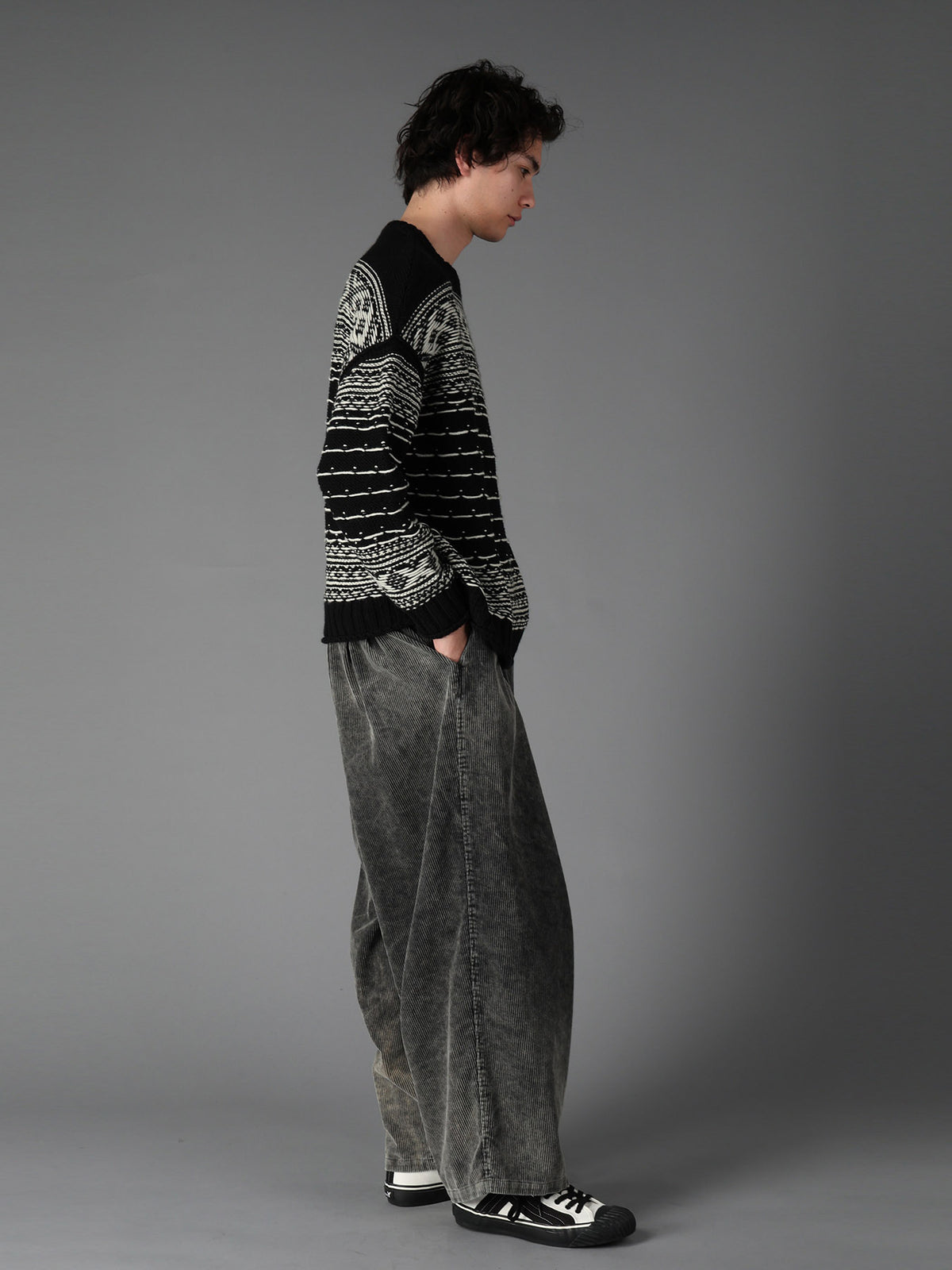 BULKY REVERSE JACQUARD BIG PULLOVER KNIT