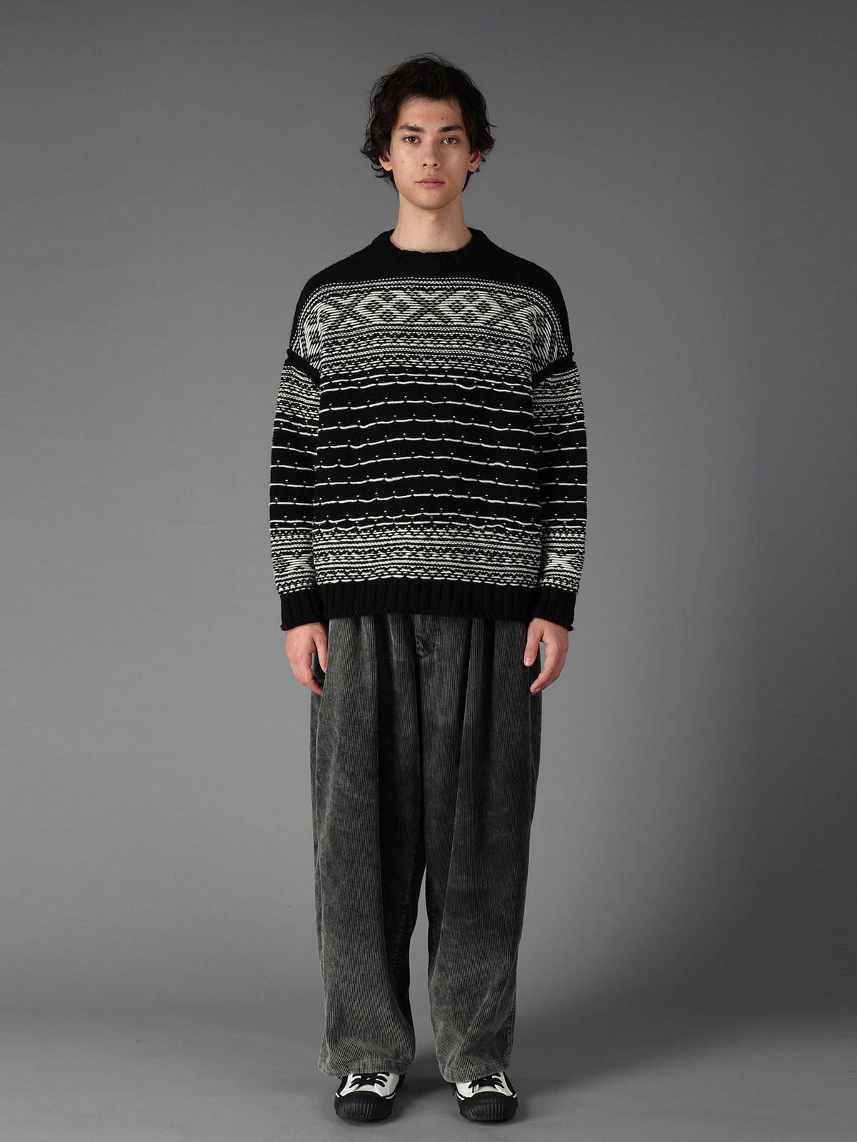 BULKY REVERSE JACQUARD BIG PULLOVER KNIT