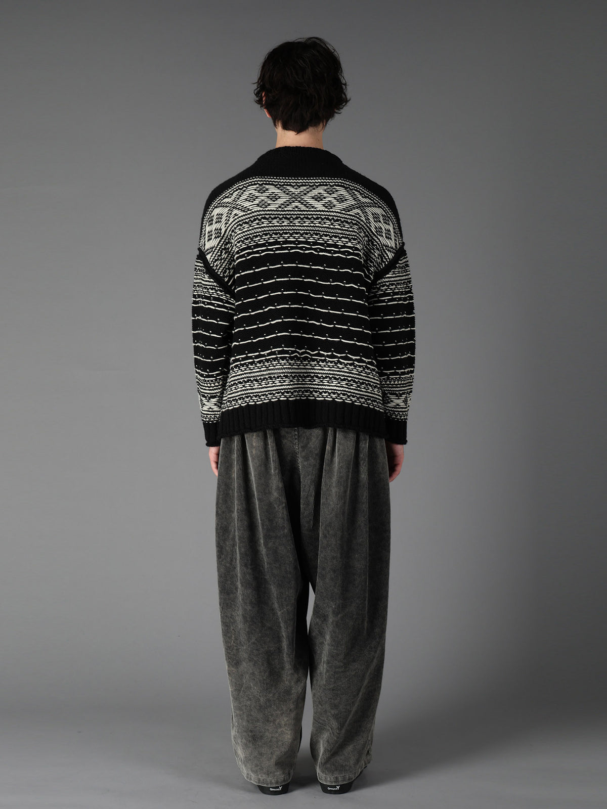 BULKY REVERSE JACQUARD BIG PULLOVER KNIT