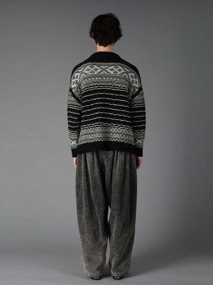 BULKY REVERSE JACQUARD BIG PULLOVER KNIT