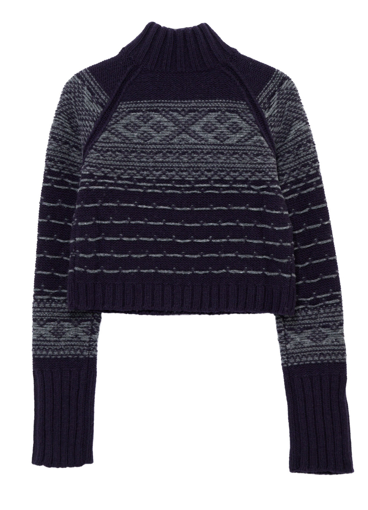 BULKY REVERSE JACQUARD SHORT PULLOVER KNIT