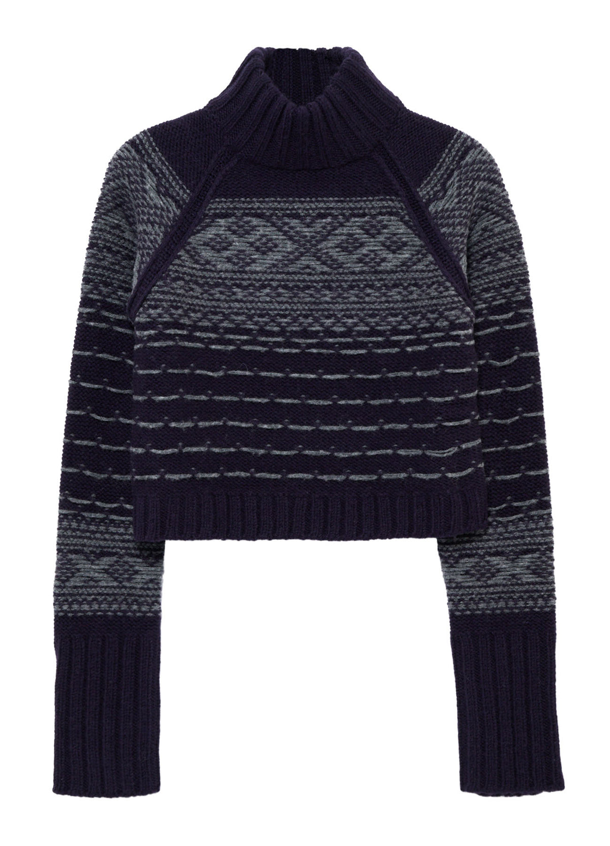 BULKY REVERSE JACQUARD SHORT PULLOVER KNIT
