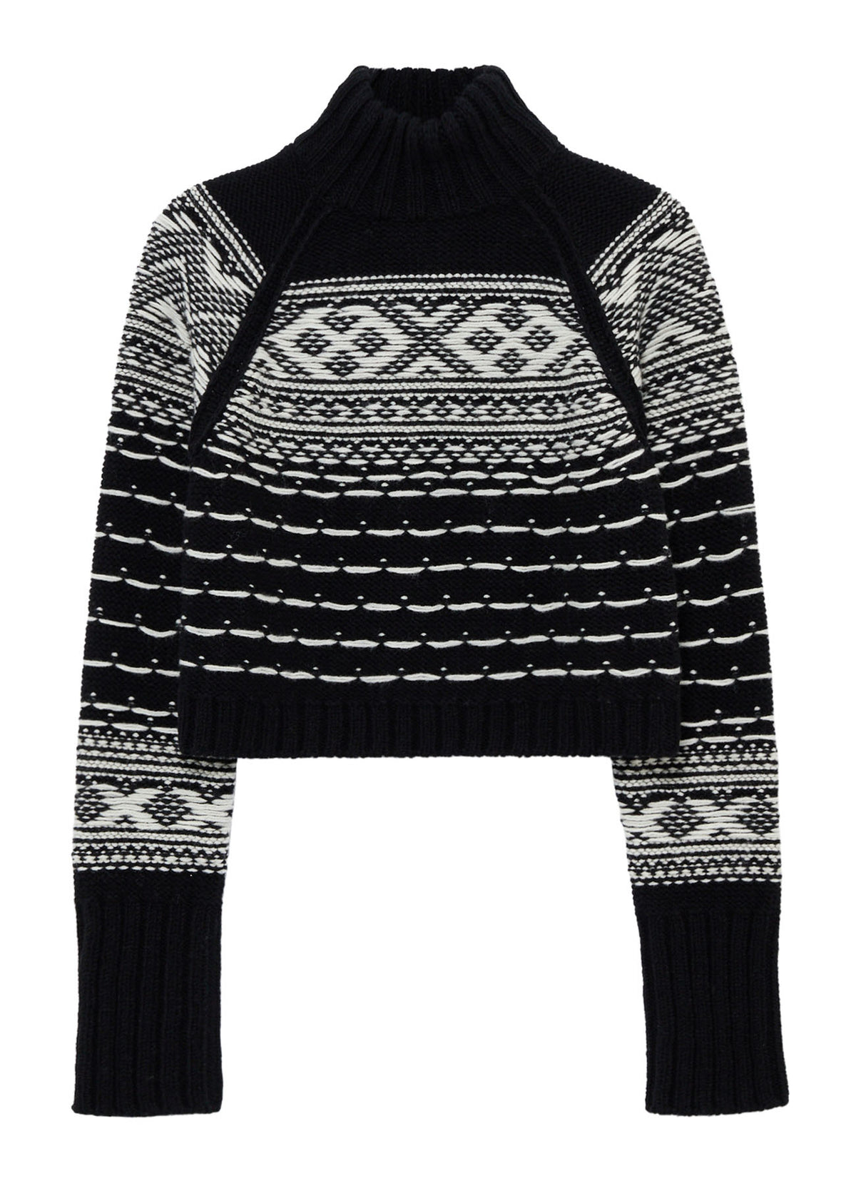 BULKY REVERSE JACQUARD SHORT PULLOVER KNIT