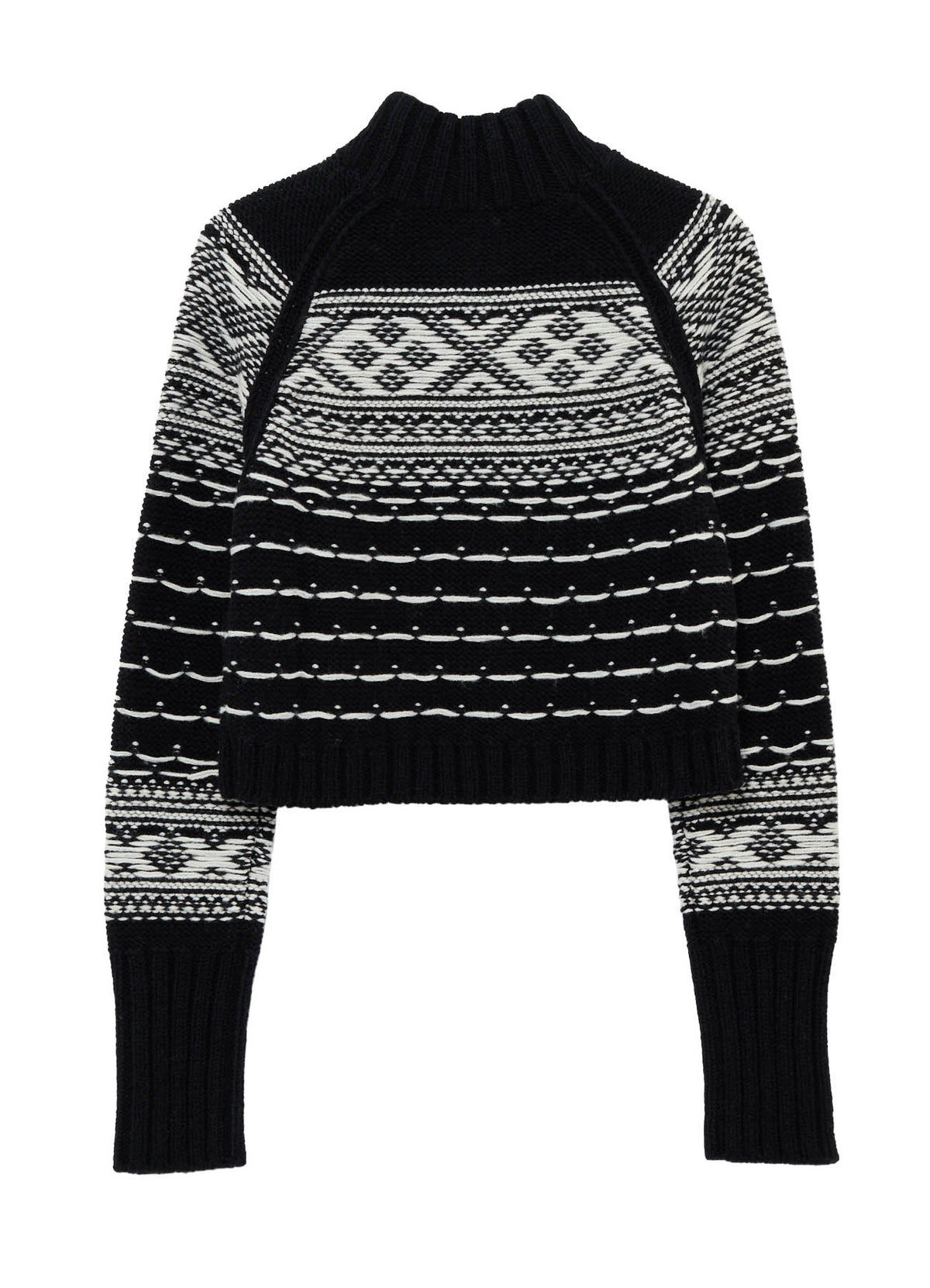 BULKY REVERSE JACQUARD SHORT PULLOVER KNIT