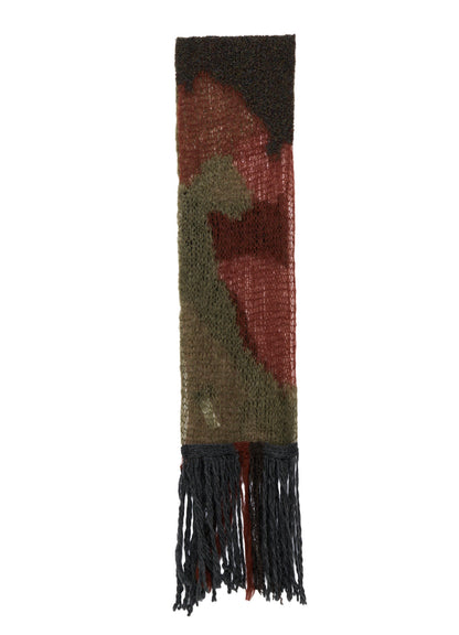 MOHAIR X BOUCLE INTARSIA KNIT SCARF