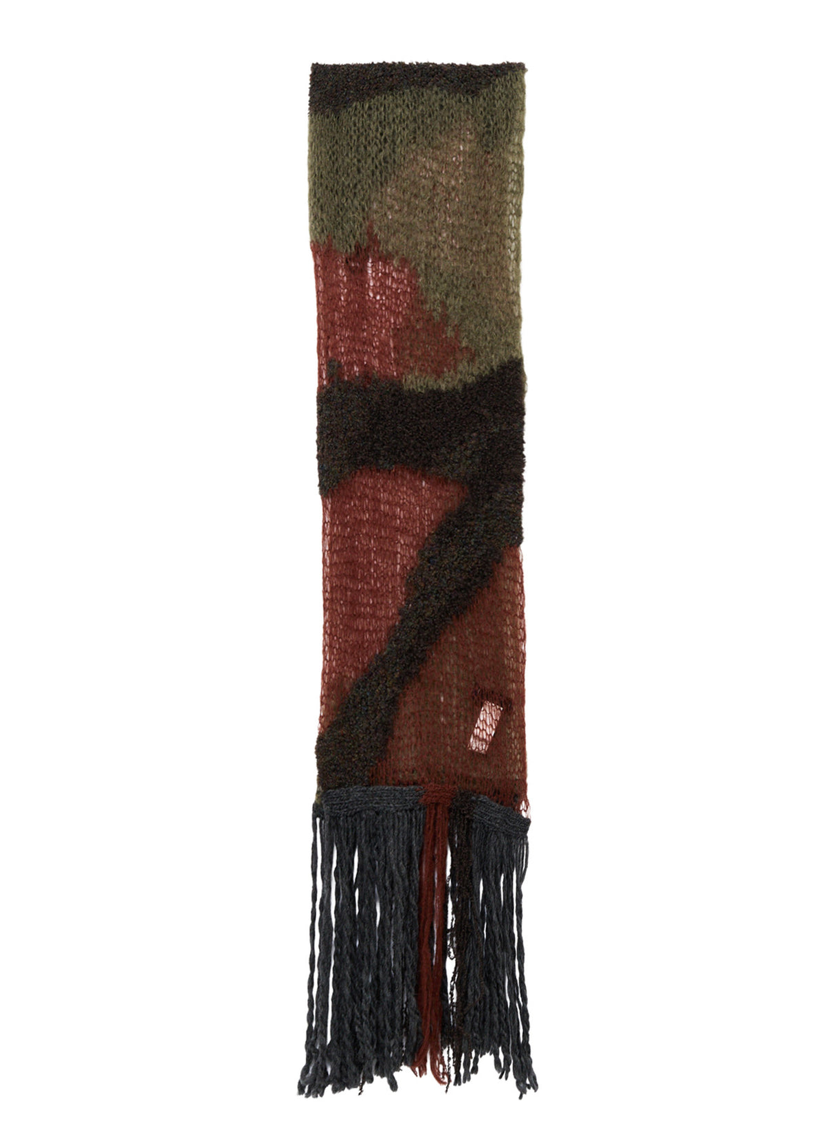 MOHAIR X BOUCLE INTARSIA KNIT SCARF