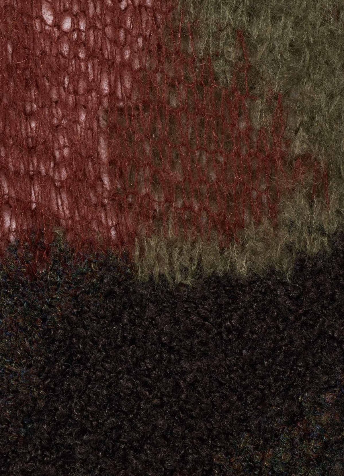MOHAIR X BOUCLE INTARSIA KNIT SCARF