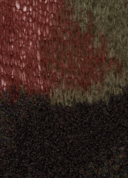 MOHAIR X BOUCLE INTARSIA KNIT SCARF