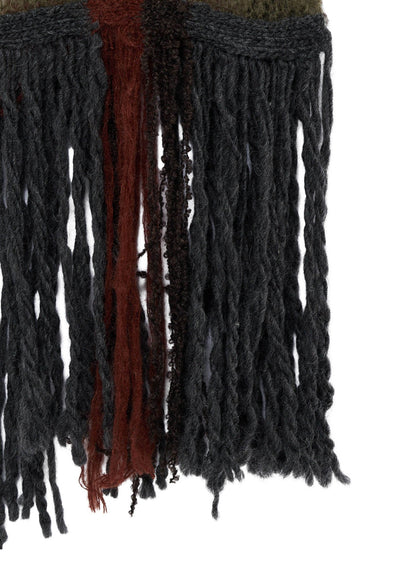 MOHAIR X BOUCLE INTARSIA KNIT SCARF