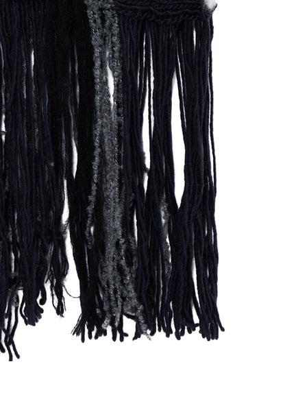 MOHAIR X BOUCLE INTARSIA KNIT SCARF