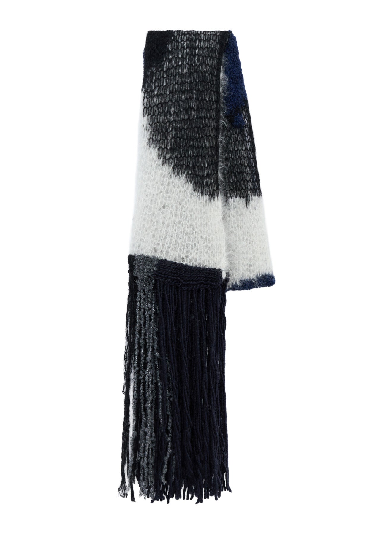MOHAIR X BOUCLE INTARSIA KNIT SCARF – THE SHOP YOHJI YAMAMOTO