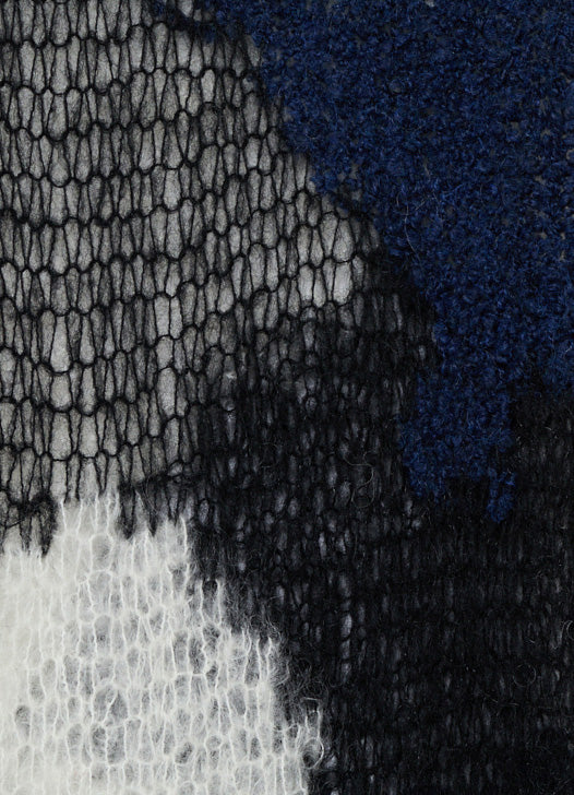 MOHAIR X BOUCLE INTARSIA KNIT SCARF