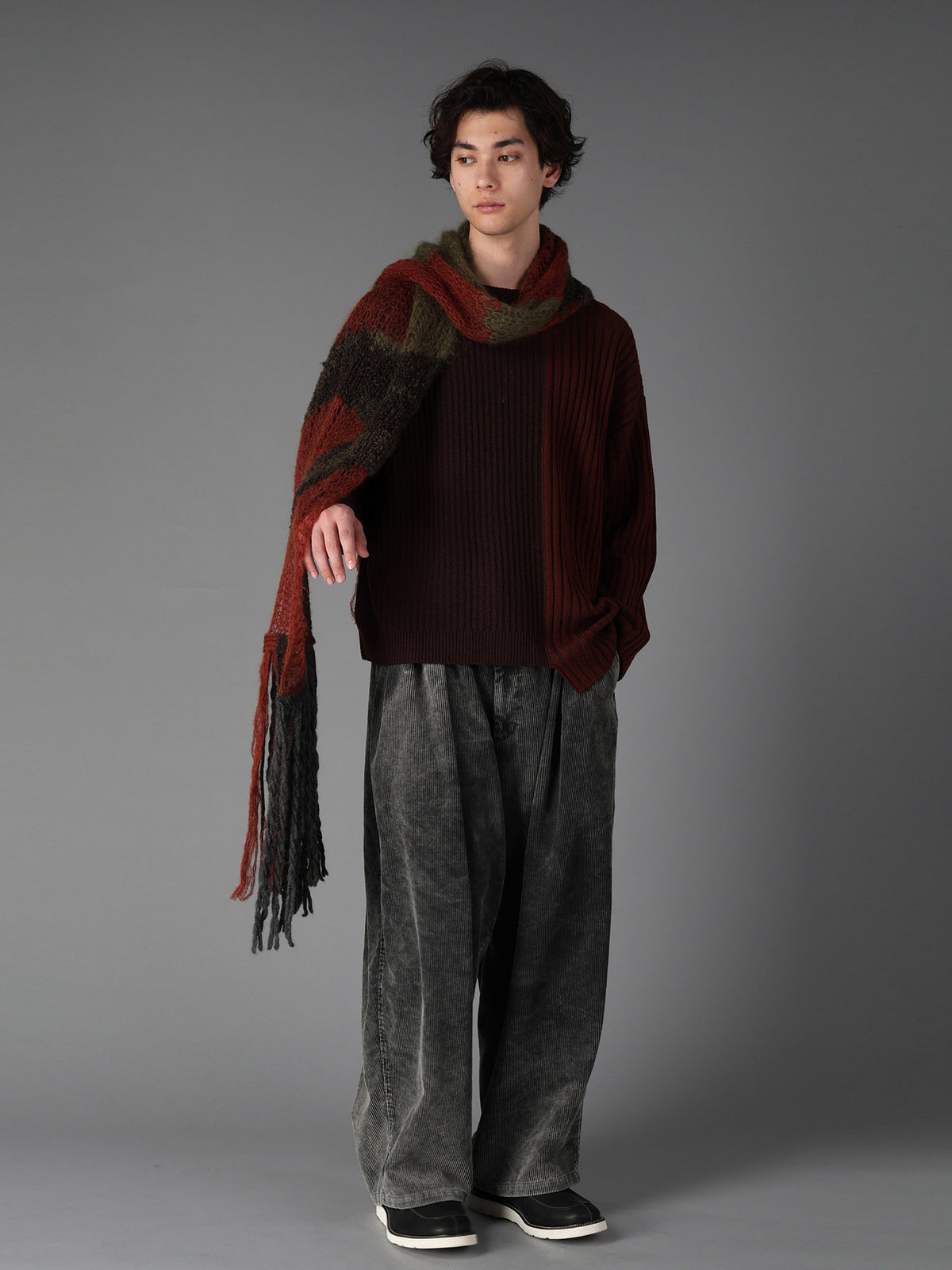 RIB X IRREGULAR LINKS PULLOVER