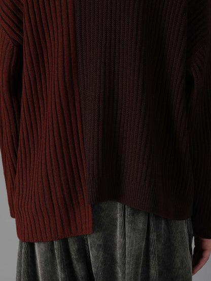 RIB X IRREGULAR LINKS PULLOVER