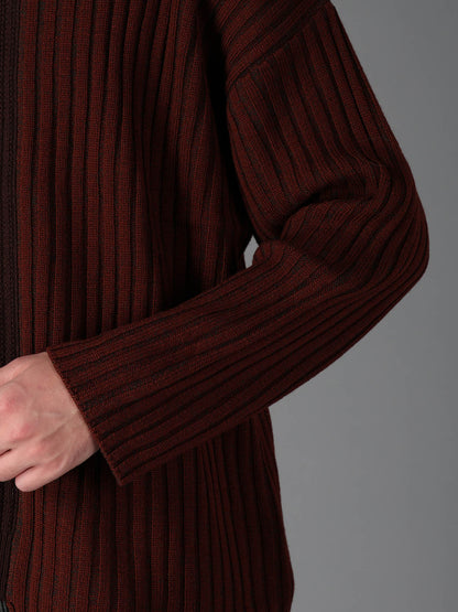 RIB X IRREGULAR LINKS PULLOVER