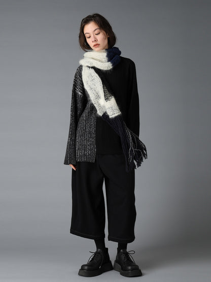 RIB X IRREGULAR LINKS PULLOVER