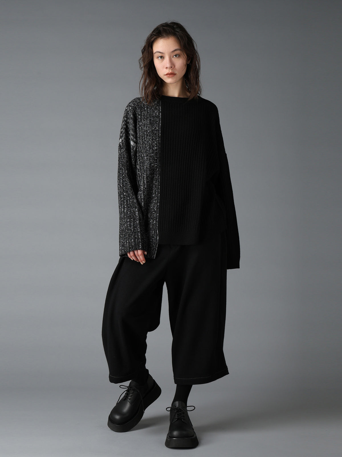 RIB X IRREGULAR LINKS PULLOVER