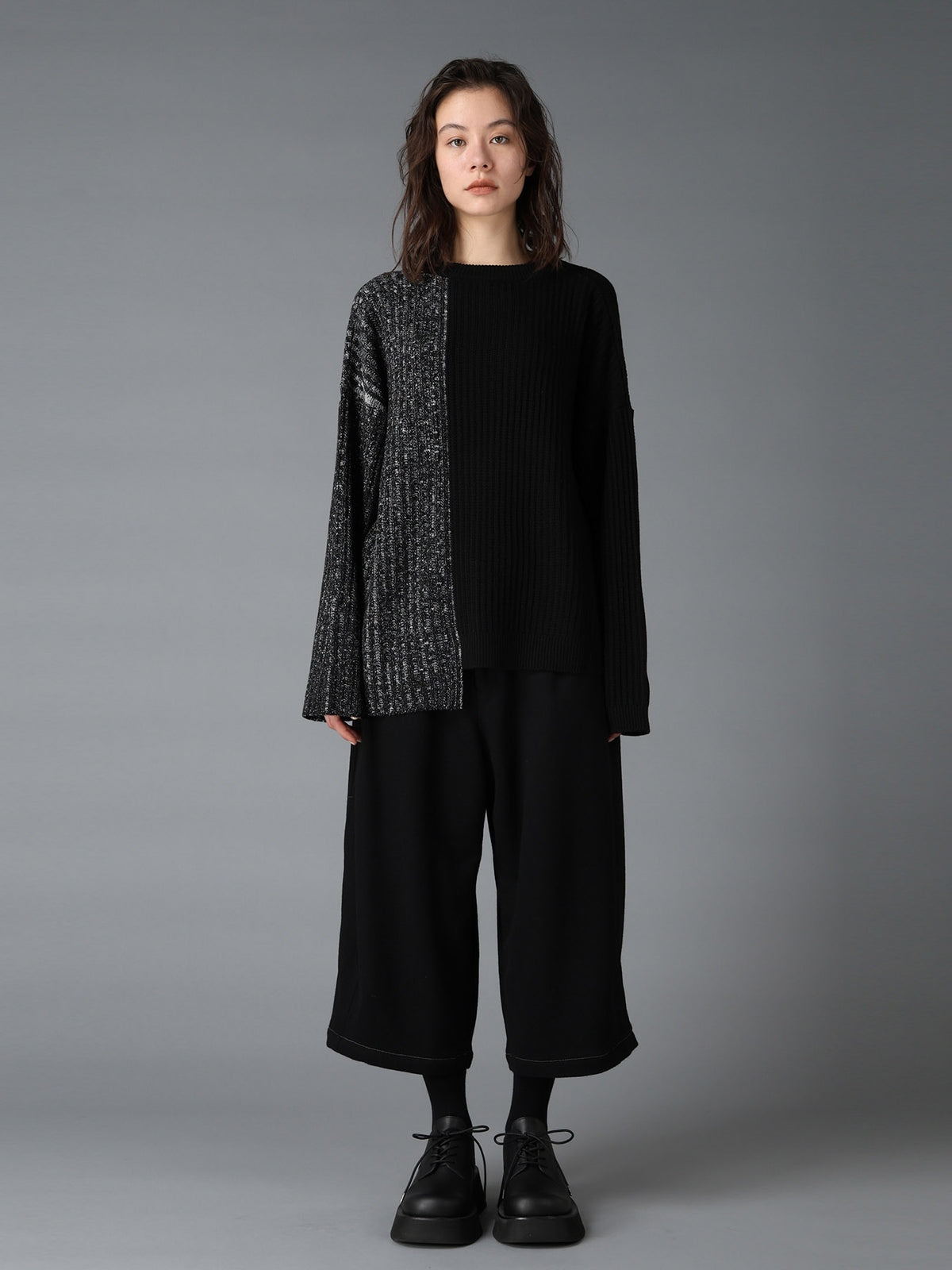 RIB X IRREGULAR LINKS PULLOVER