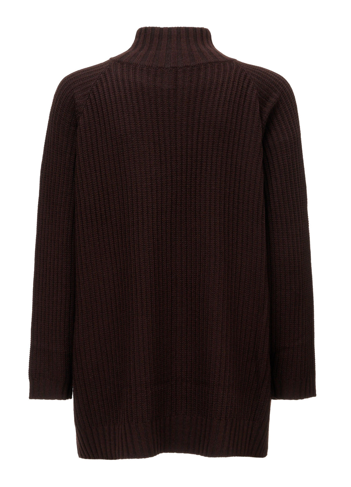 RIB X IRREGULAR LINKS ZIP CARDIGAN