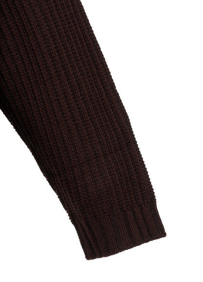 RIB X IRREGULAR LINKS ZIP CARDIGAN