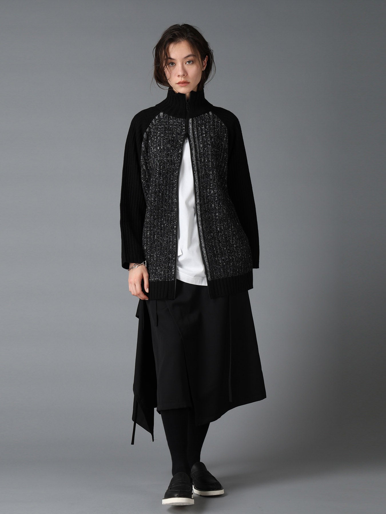 RIB X IRREGULAR LINKS ZIP CARDIGAN – THE SHOP YOHJI YAMAMOTO