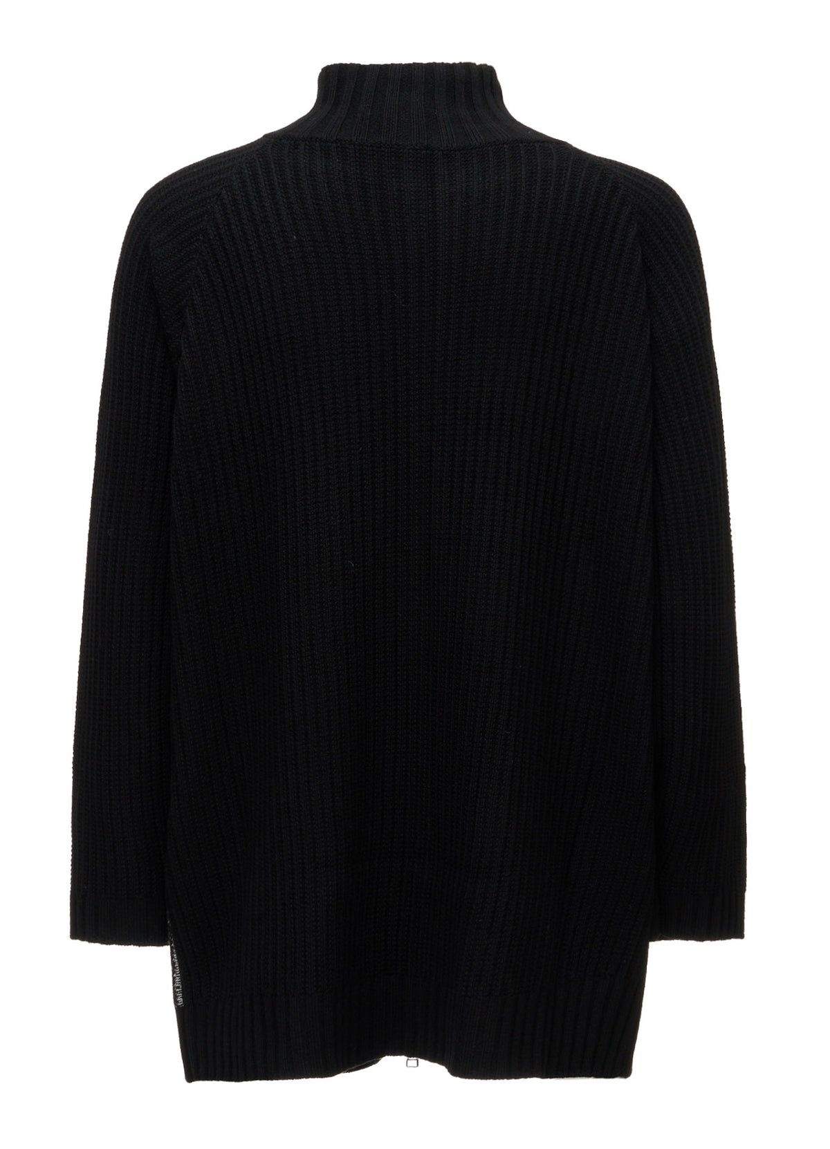RIB X IRREGULAR LINKS ZIP CARDIGAN