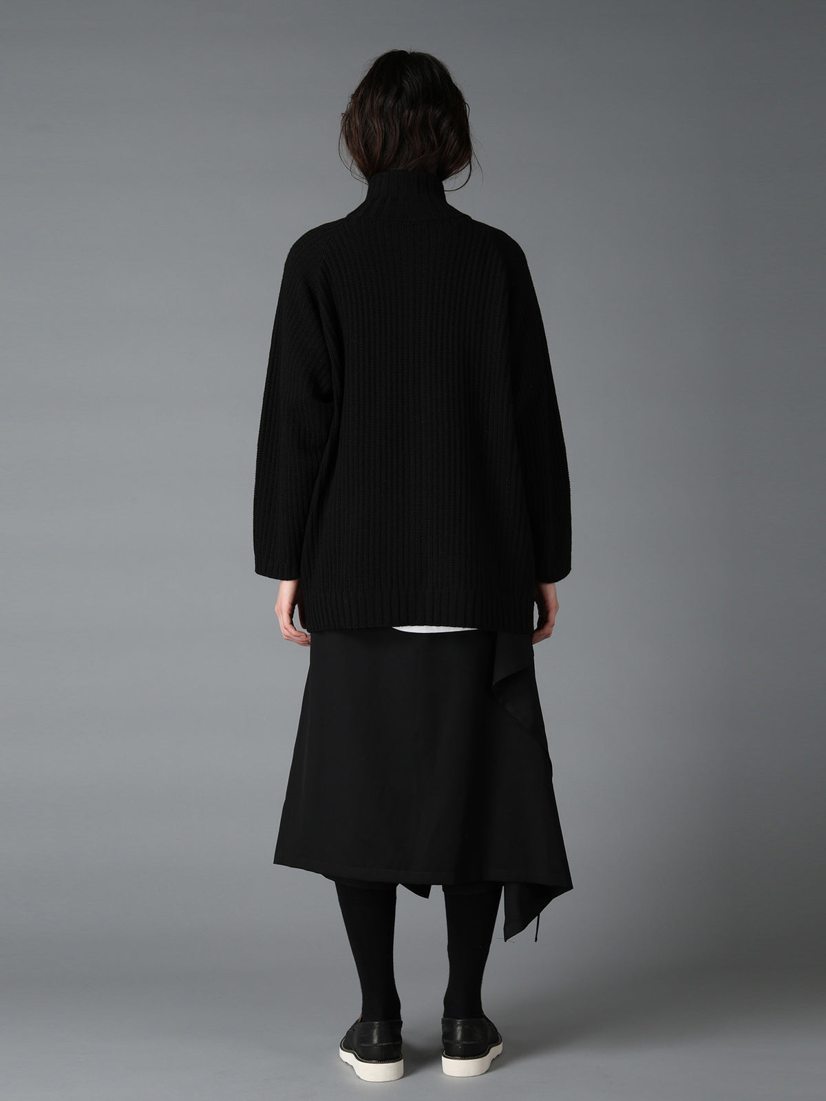 RIB X IRREGULAR LINKS ZIP CARDIGAN