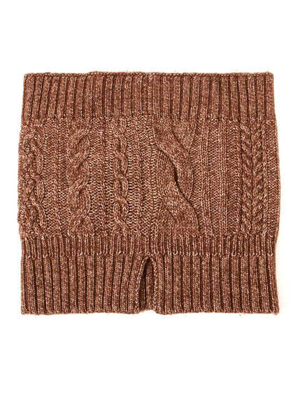 FLUFFY TUBE YARN CABLE KNIT SNOOD
