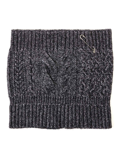 FLUFFY TUBE YARN CABLE KNIT SNOOD