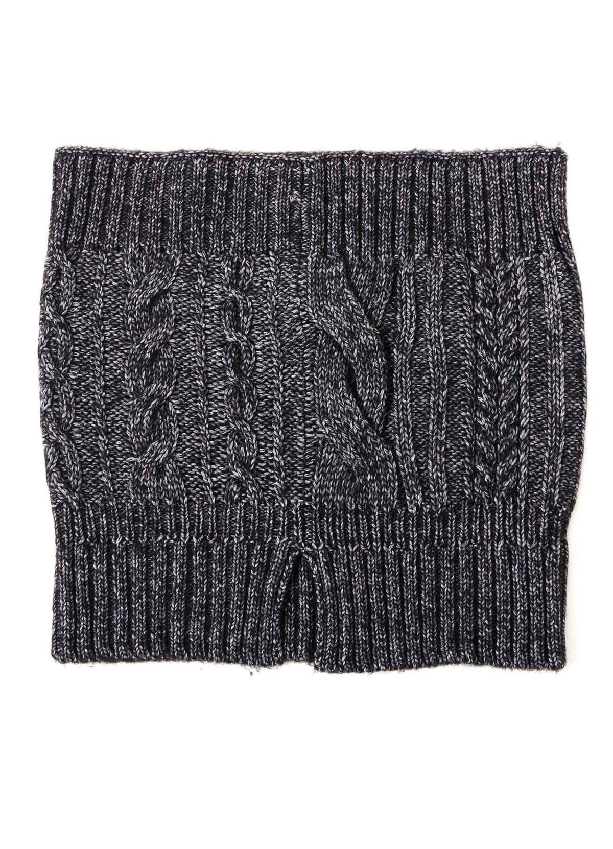 FLUFFY TUBE YARN CABLE KNIT SNOOD