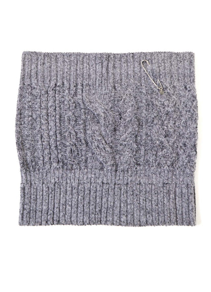 FLUFFY TUBE YARN CABLE KNIT SNOOD