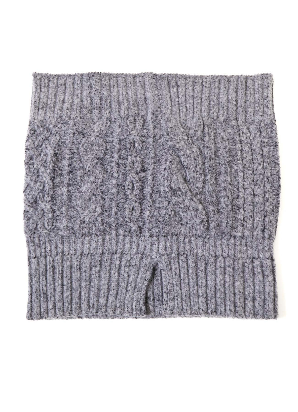 FLUFFY TUBE YARN CABLE KNIT SNOOD