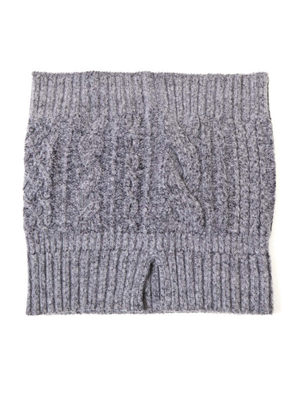 FLUFFY TUBE YARN CABLE KNIT SNOOD
