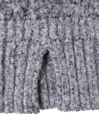 FLUFFY TUBE YARN CABLE KNIT SNOOD