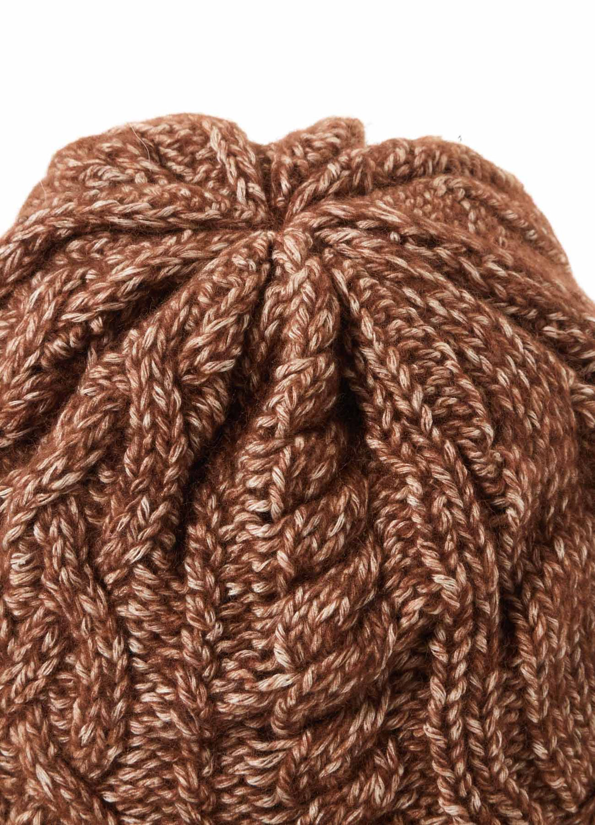 FLUFFY TUBE YARN CABLE KNIT CAP