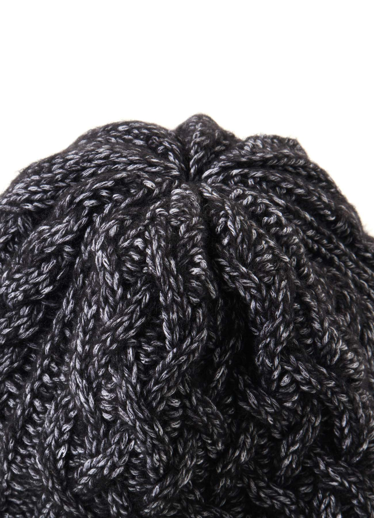 FLUFFY TUBE YARN CABLE KNIT CAP