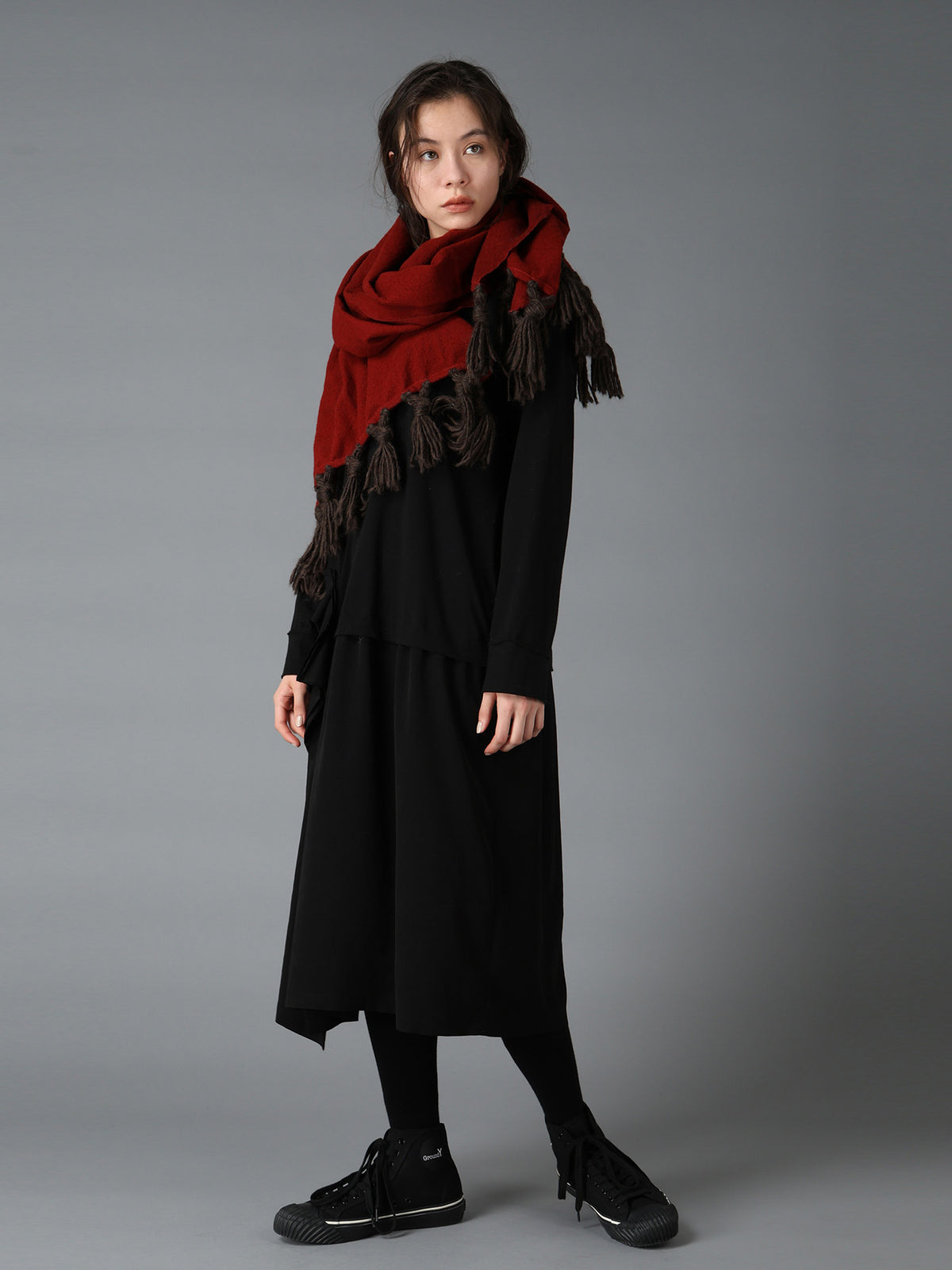 MILLING WOOL FRINGED STOLE