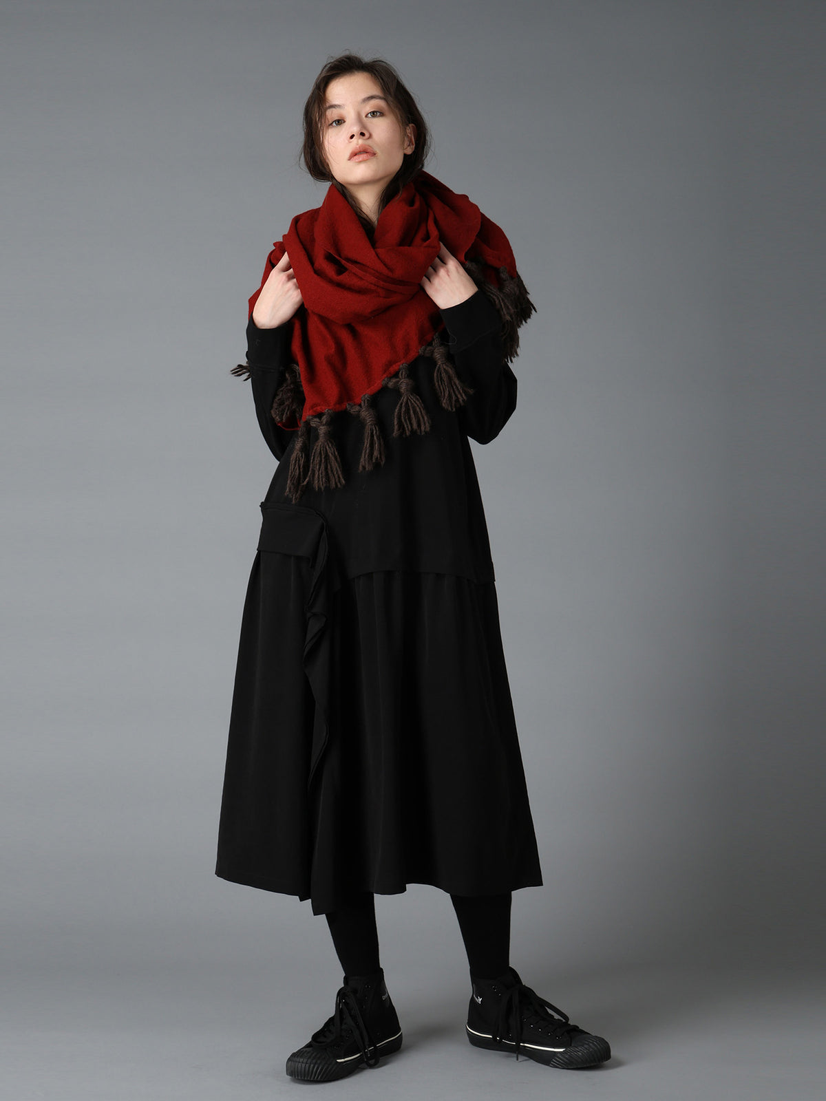 MILLING WOOL FRINGED STOLE