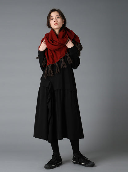 MILLING WOOL FRINGED STOLE
