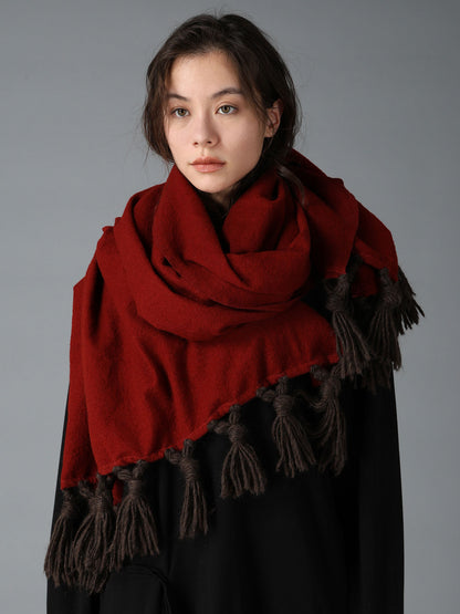 MILLING WOOL FRINGED STOLE