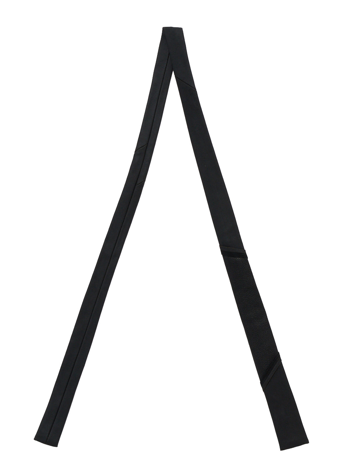 GOAT LEATHER DOUBLE-FACE ANILINE PANEL SQUARE NECKTIE