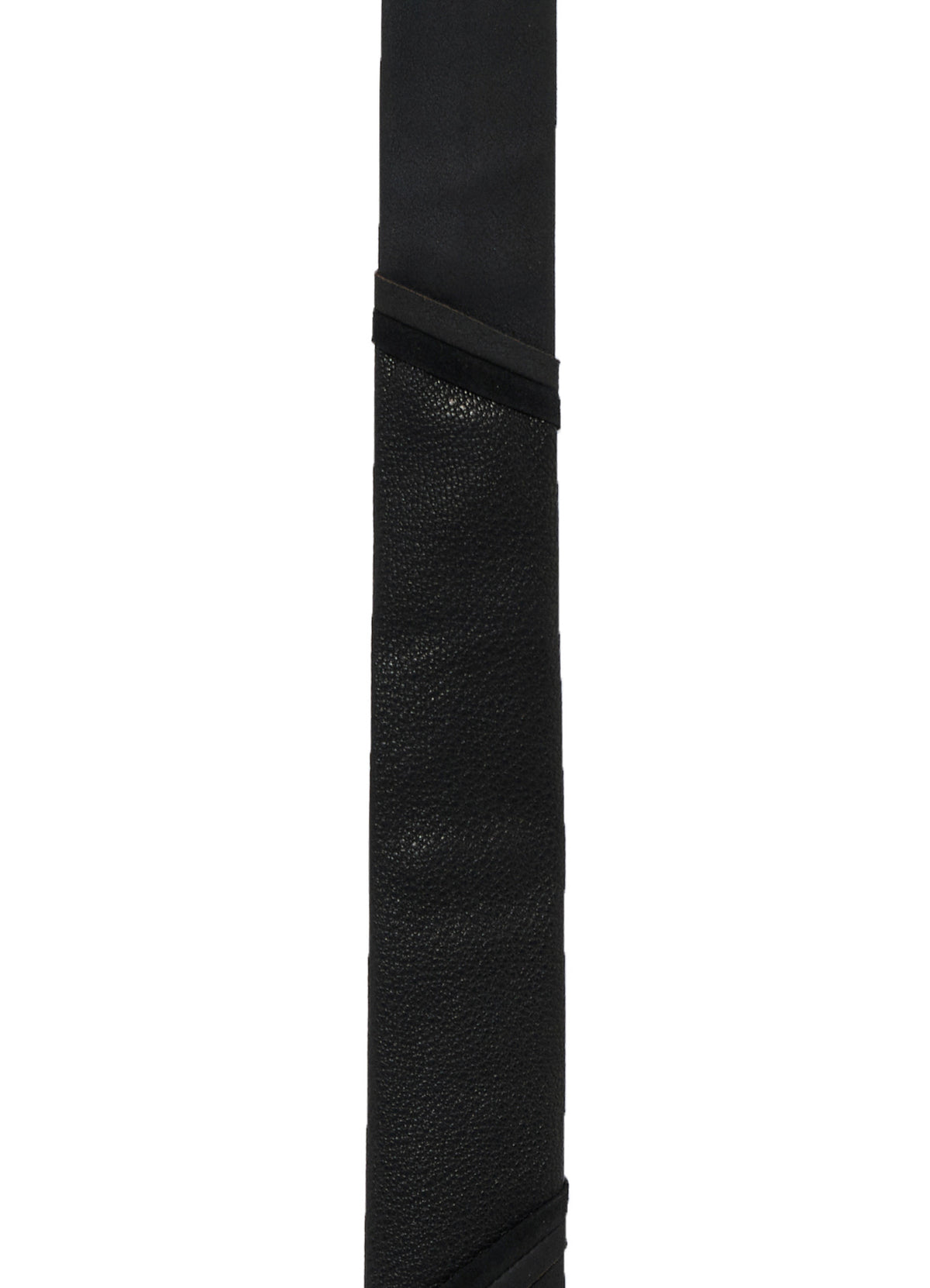 GOAT LEATHER DOUBLE-FACE ANILINE PANEL SQUARE NECKTIE