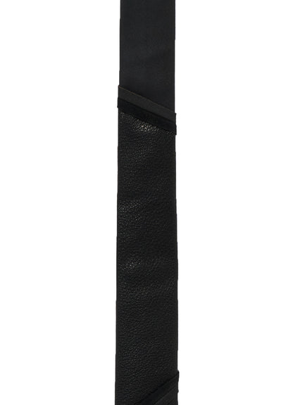 GOAT LEATHER DOUBLE-FACE ANILINE PANEL SQUARE NECKTIE