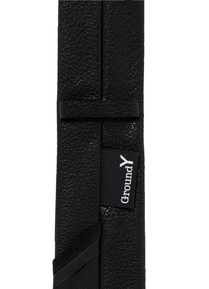GOAT LEATHER DOUBLE-FACE ANILINE PANEL SQUARE NECKTIE
