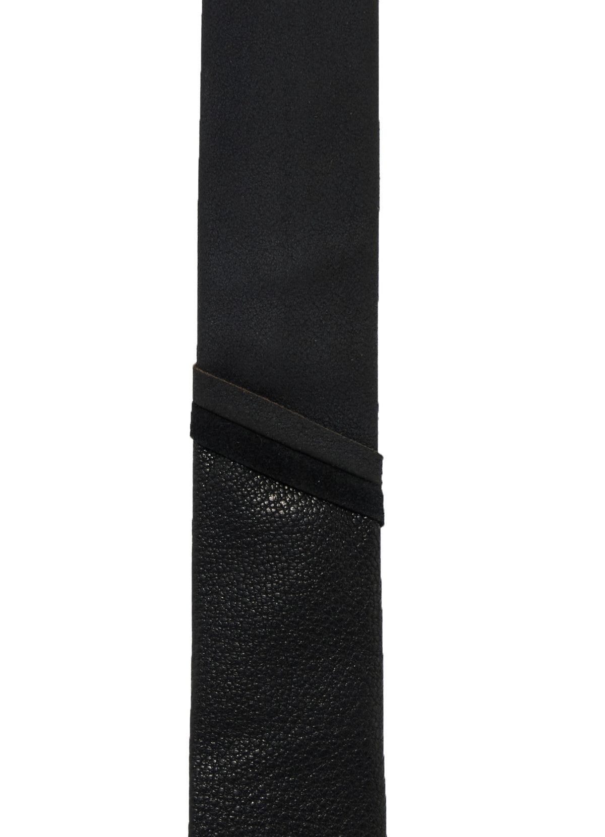 GOAT LEATHER DOUBLE-FACE ANILINE PANEL SQUARE NECKTIE