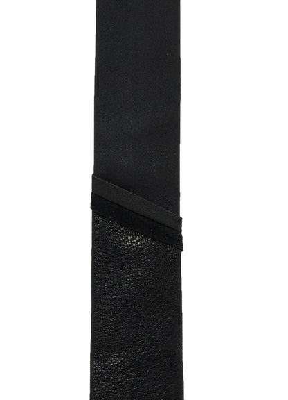GOAT LEATHER DOUBLE-FACE ANILINE PANEL SQUARE NECKTIE