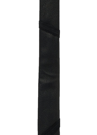 GOAT LEATHER FULL-ANILINE PANEL SQUARE NECKTIE