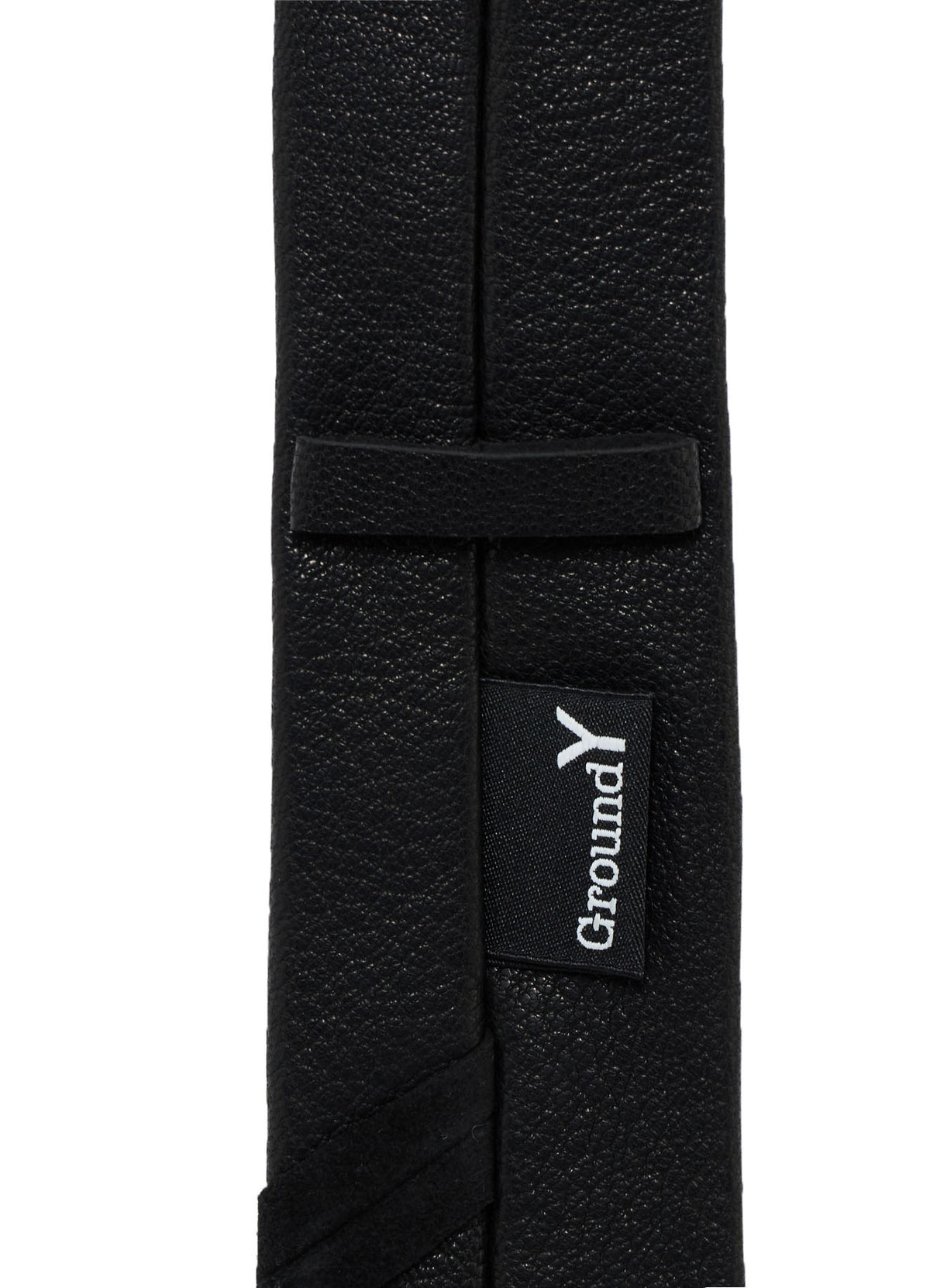 GOAT LEATHER FULL-ANILINE PANEL SQUARE NECKTIE